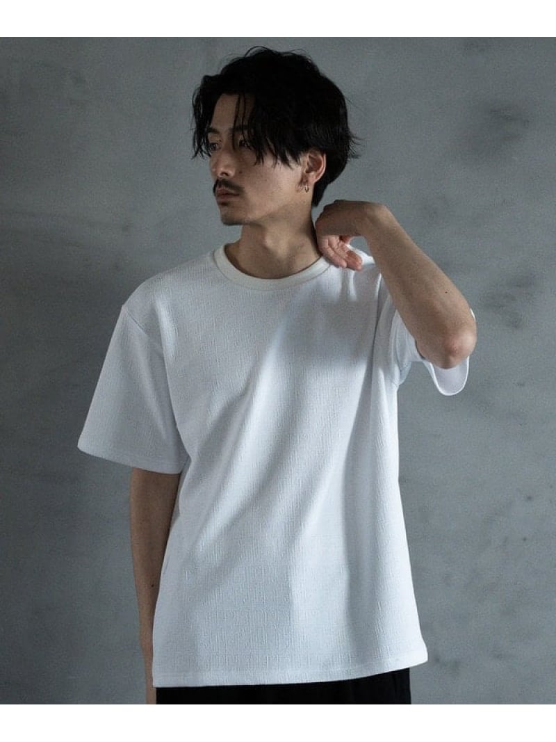 【SALE／20%OFF】ランダムメッシュ ジャガード Tシャツ RATTLE TRAP メンズ ビギ トップス カットソー・Tシャツ ホワイト ブラック ネイビー【RBA_E】【送料無料】[ Fashion]