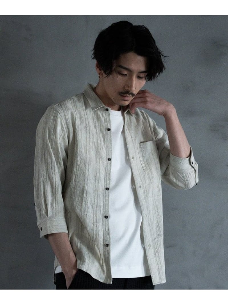 【SALE／30%OFF】ドビージャガード7分袖シャツ RATTLE TRAP メンズ ビギ トップス シャツ・ブラウス グレー【RBA_E】【送料無料】[ Fashion]