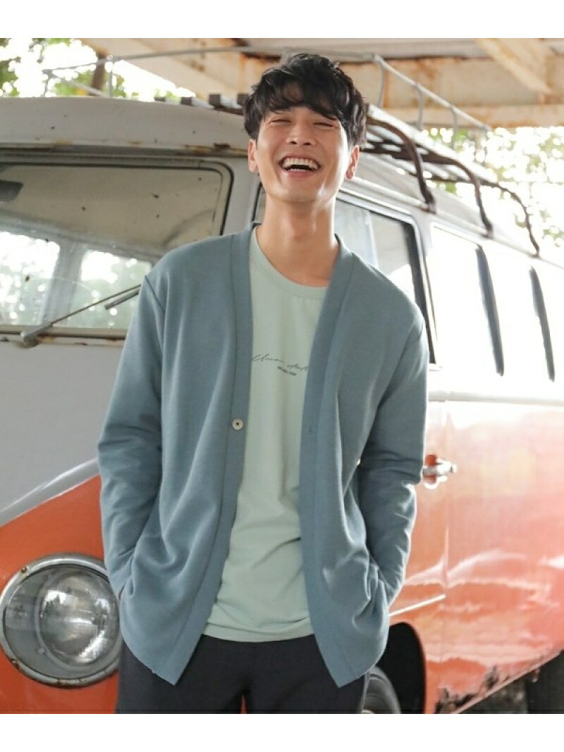 Sz天竺wフェイス1ボタンハーフ丈カーディガン Union メンズ Station