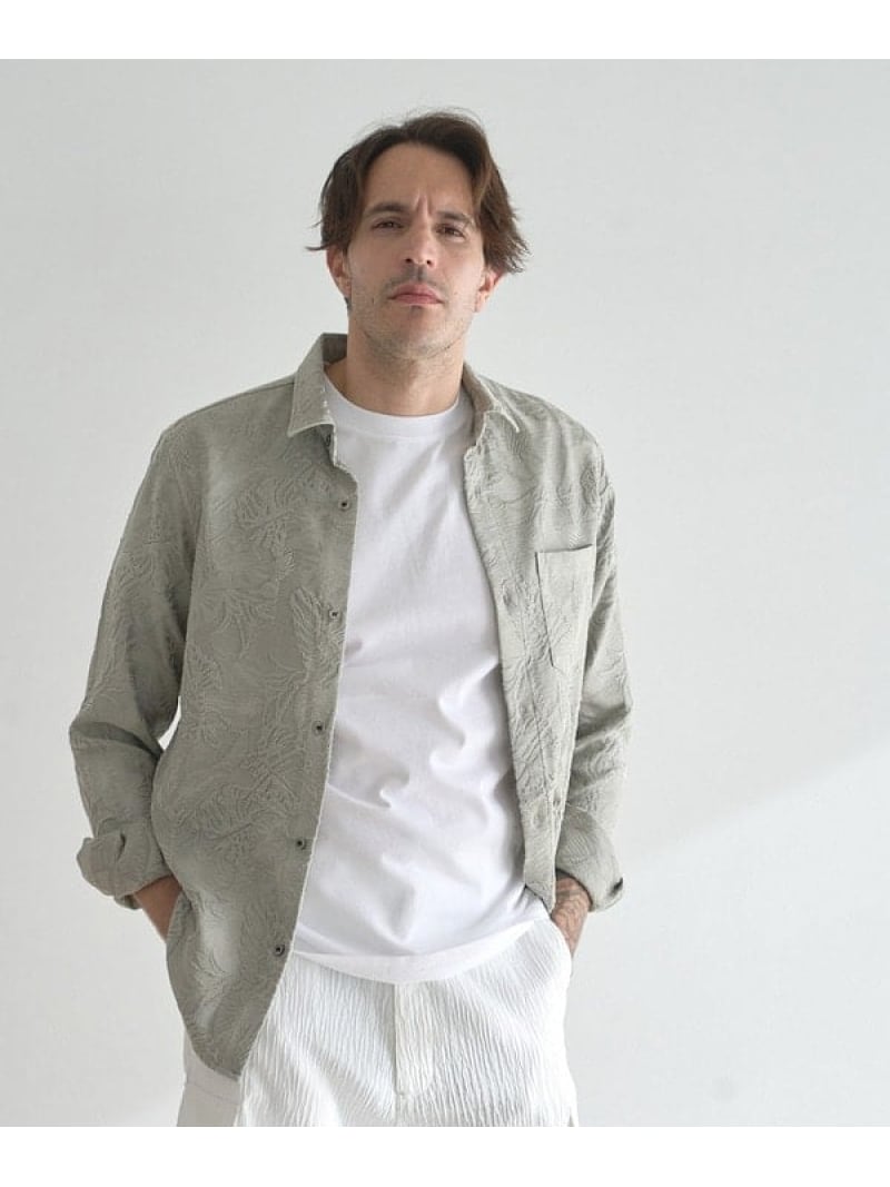 【SALE／40%OFF】えの具染めジャガードレギュラーカラーシャツ RATTLE TRAP メンズ ビギ トップス ティーシャツ・トップ ベージュ 薄墨色【RBA_E】【貨物輸送無料】[ Fashion]