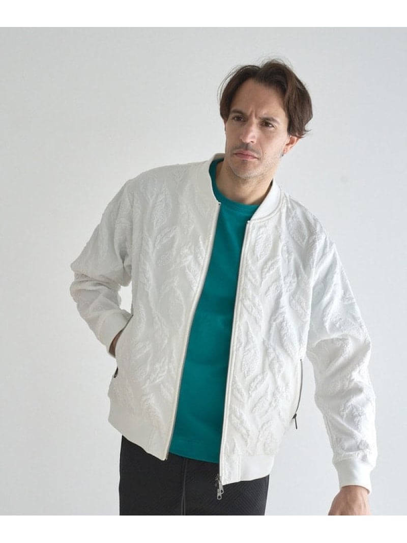 【SALE／50%OFF】フェザージャガードジャージボンバージャケット RATTLE TRAP メンズ ビギ ジャケット・アウター ミリタリー上衣 白いこと 黒いこと【RBA_E】【貨物輸送無料】[ Fashion] コート・ジャケット-メンズファッション