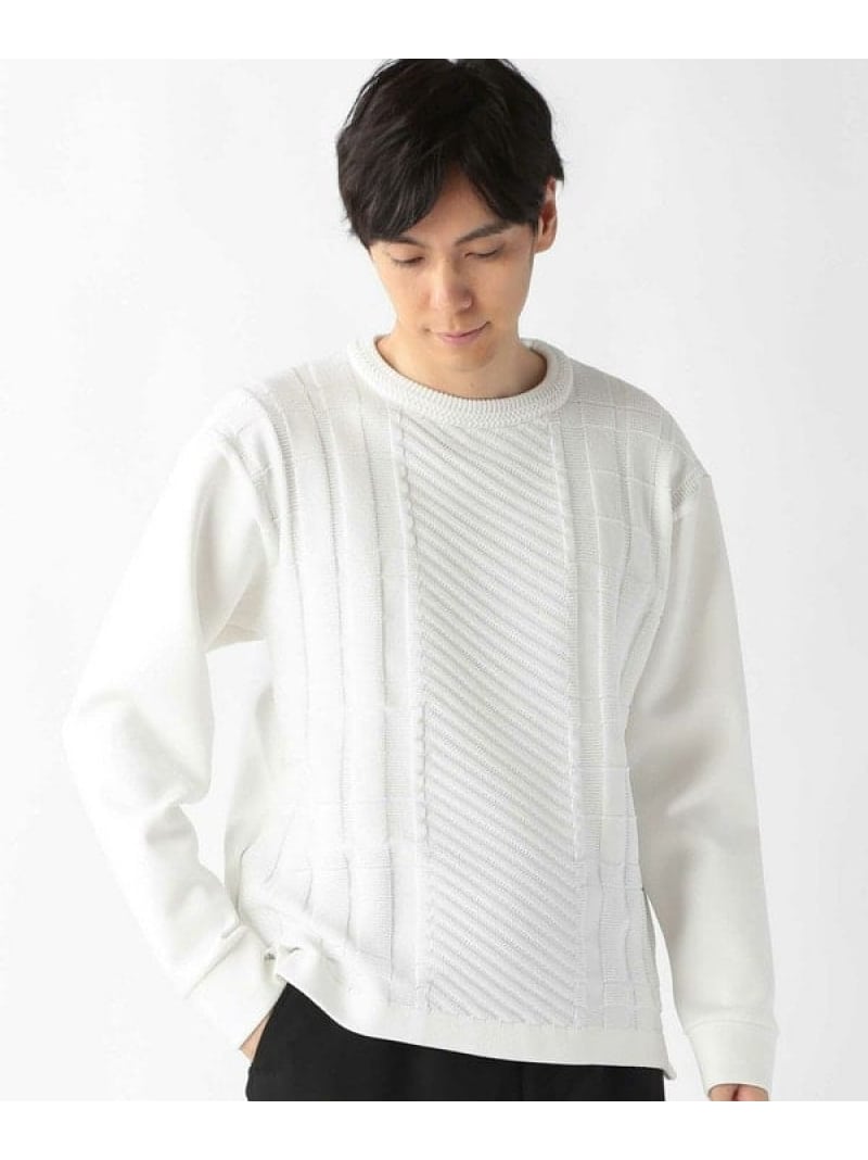 【SALE／30%OFF】ニット*ダンボールクルーネックスウェット UNION STATION メンズ ビギ トップス スウェット・トレーナー グレー ブラック ホワイト【RBA_E】【送料無料】[ Fashion]