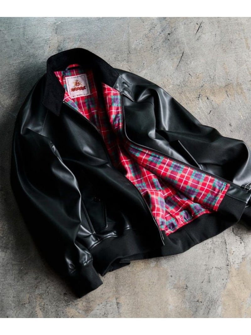 【BARACUTA/バラクータ】別注フェイクレザーG9ハリントンジャケット MEN\u0027S BIGI メンズ ビギ ジャケット・アウター 上衣・前掛け 黒いこと【貨物輸送無料】[ Fashion]