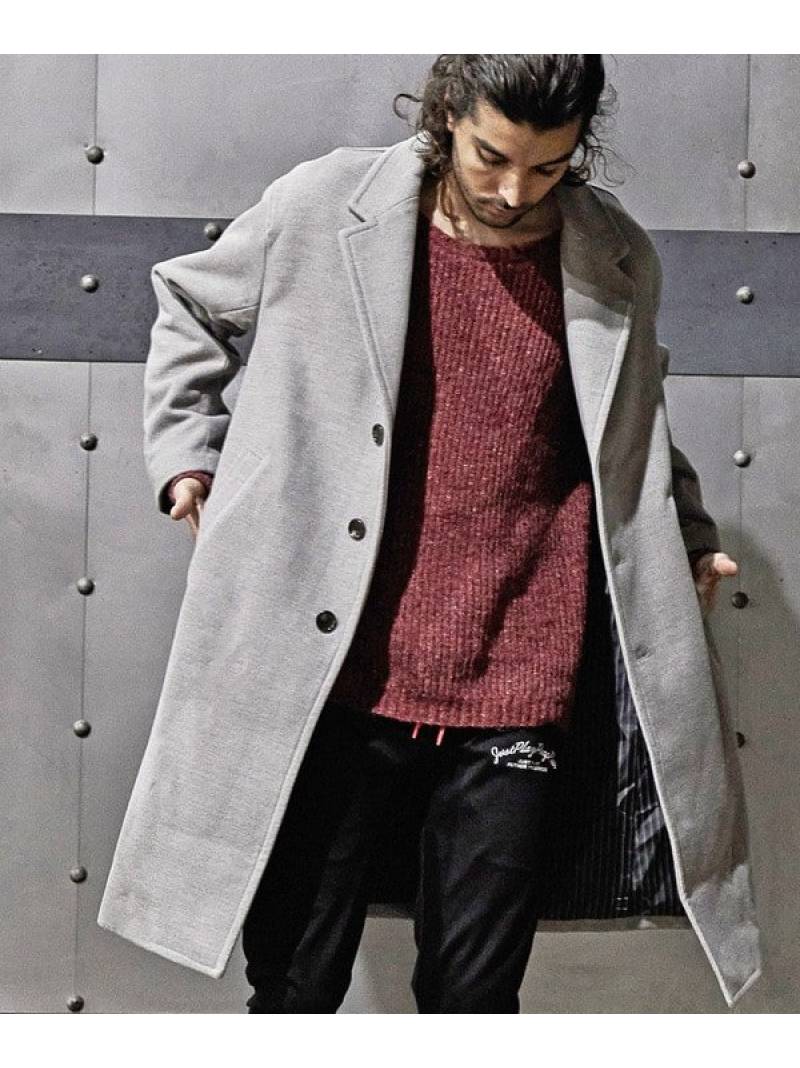 【SALE／50%OFF】中空糸メルトンチェスターコート RATTLE TRAP メンズ ビギ ジャケット・アウター チェスターコート グレー レッド ホワイト ブラック【RBA_E】【送料無料】[ Fashion]