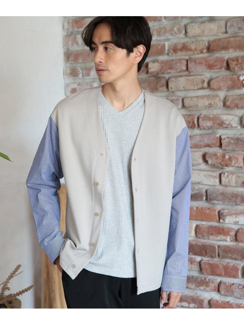 ドッキングデザインカーディガン Union Station ビギ メンズ ドッキングデザインカーディガン Union Station ビギ メンズ