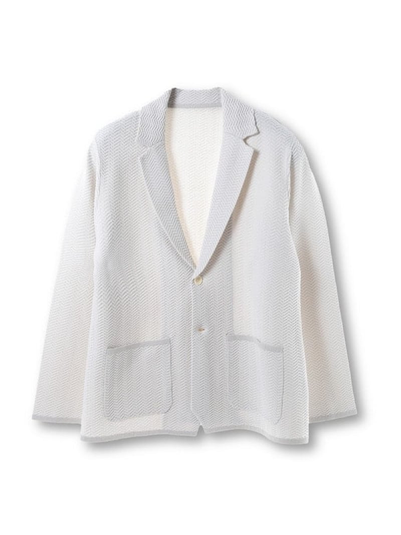 【SALE／50%OFF】【ACTIVE TAILOR】ヘリンボーンニットジャケット MEN'S BIGI メンズ ビギ ジャケット・アウター その他のジャケット・アウター ネイビー グレー ホワイト【RBA_E】【送料無料】[ Fashion]