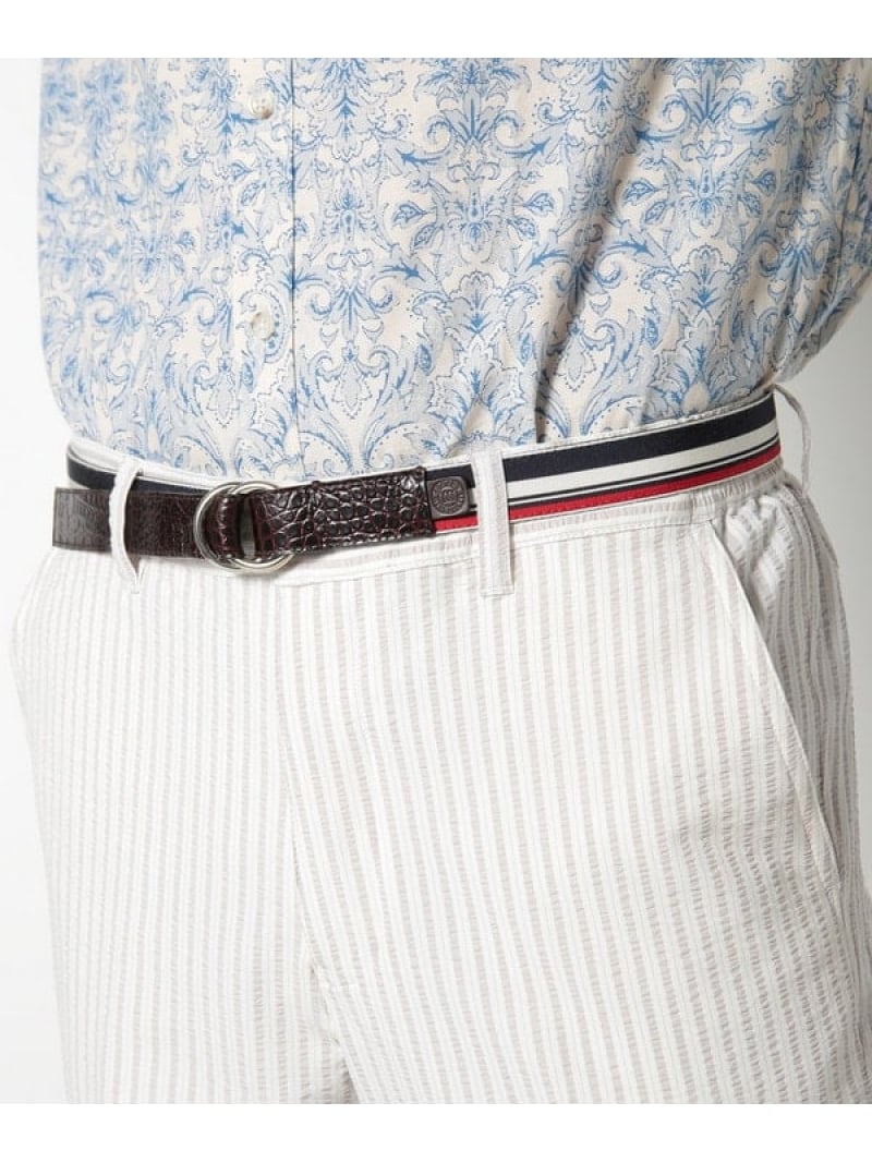 【SALE／55%OFF】【ADRIANO MENEGHETTI(アドリアーノメネゲッティ)】ダブルリングリバーシブルリボンベルト MEN'S BIGI メンズ ビギ ファッション雑貨 ベルト ブラック【RBA_E】【送料無料】[ Fashion]