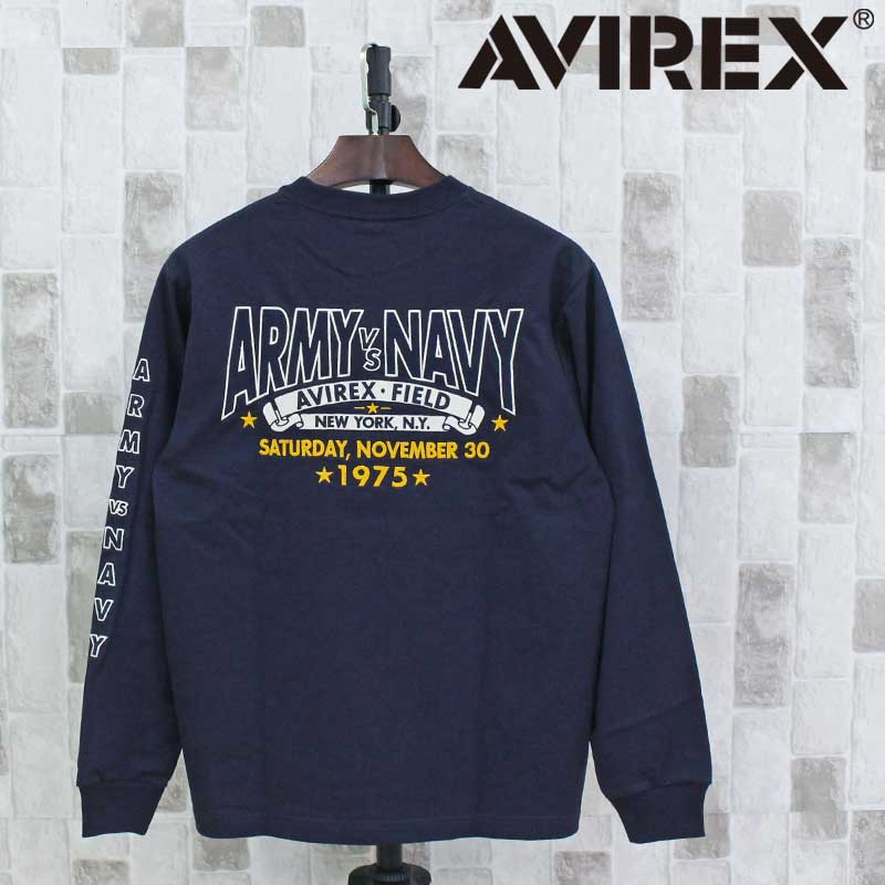 貨物輸送無料 AVIREX アヴィレックス ARMY VS NAVY GAME DAY L/S T-SHIRT 正規陸軍VS米国海軍 ゲームデイ 長袖プルオーバー 783-6130002 トップス アビレックス メンズ ブランド名