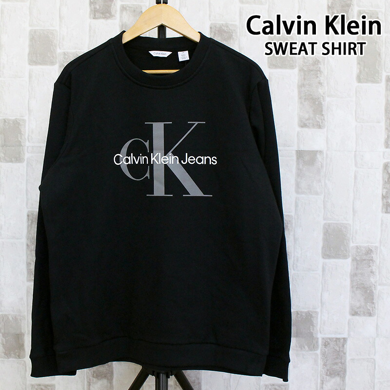 貨物輸送無料 Calvin Klein カルバンクライン Calvin Klein Jeans CKJ モノグラム刷り上げる クルーネックスウェットシャツ ls monogram crewneck sweatshirt 裏起毛 メンズ ブランド名 40GC200 MC