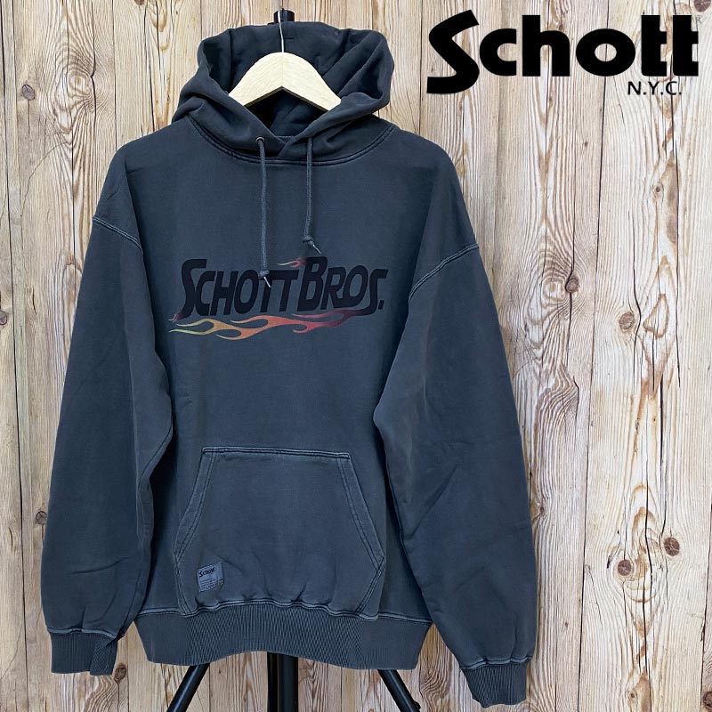 送料無料 Schott ショット HOODED SWEAT FIRE SCRIPT ファイアスクリプト パーカー スウェット メンズ MC｜メンズカジュアル通販MC-エムシー