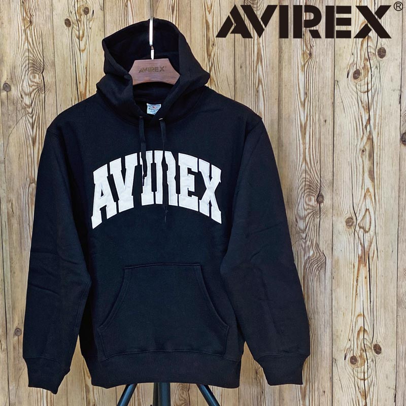 貨物輸送無料 AVIREX アビレックス 取りつくろう パーカー 裏起毛 汗水 ロゴタイプ刺しゅう 長袖 プルパーカー ティーシャツ メンズブランド名 アヴィレックス アメカジ MC