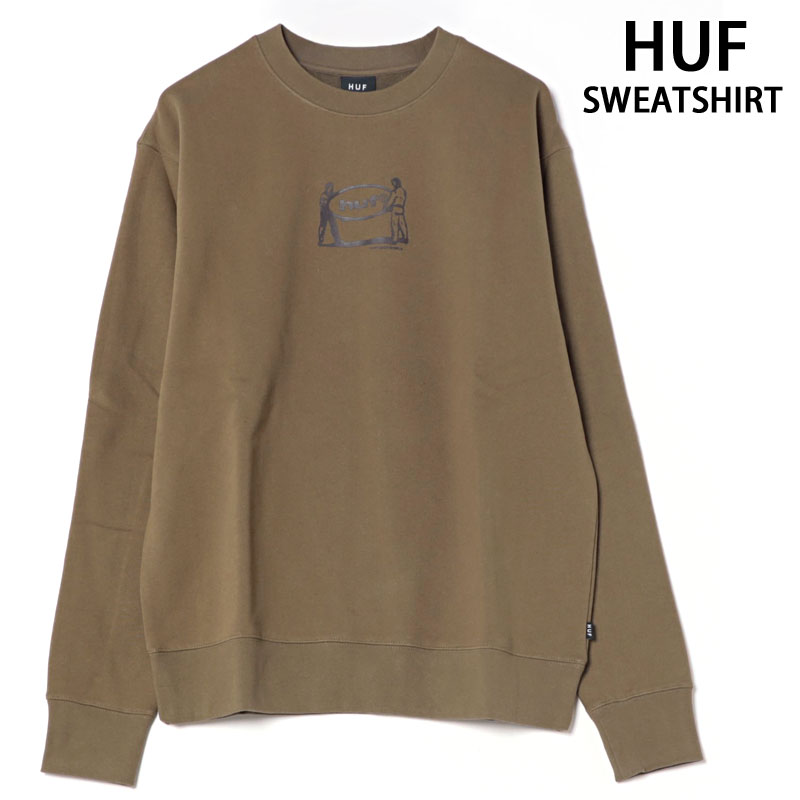 送料無料 HUF ハフ リロケーションクルーネックスウェット RELOCATION CREWNECK 裏起毛 トップス 長袖 トレーナー スウェットシャツ プルオーバー メンズ ストリート スケーター ブランド PF00683