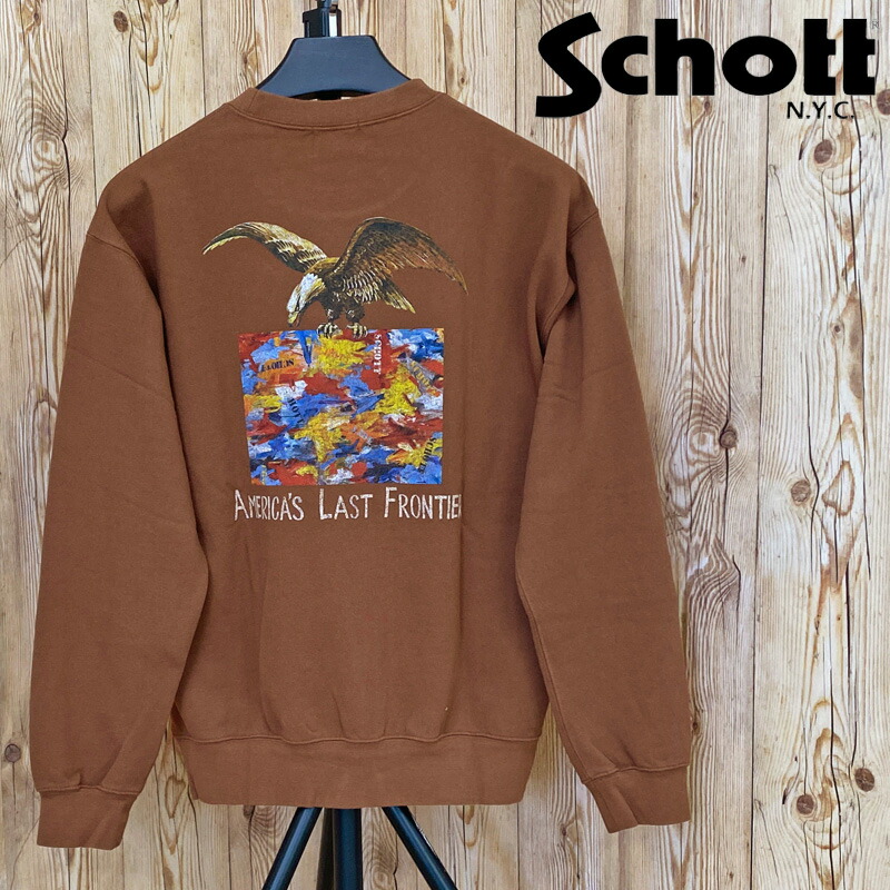 送料無料 Schott ショット EAGLE AND MAP CREW SWEAT クルースウェット イーグル アンド マップ トップス メンズ ブランド MC