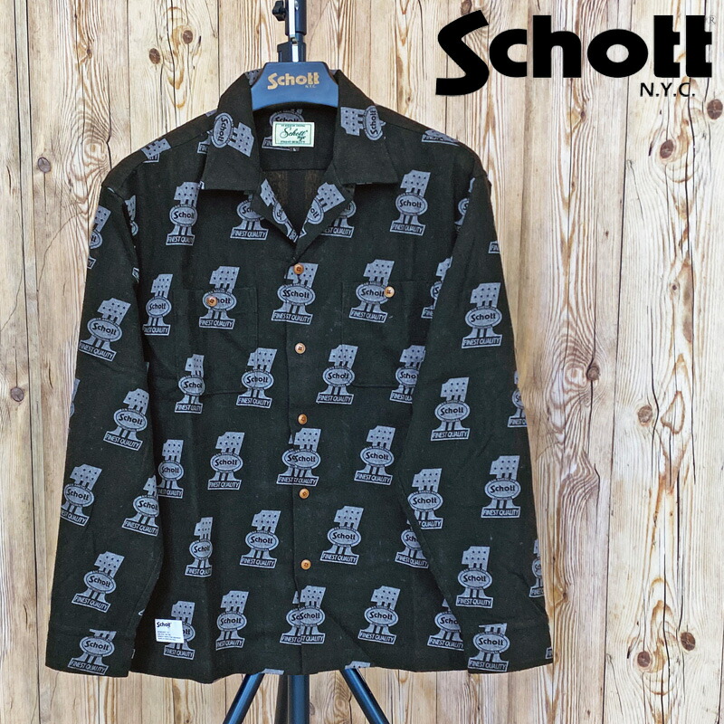 送料無料 Schott ショット H/V NO.1 LS SHIR ヘンプヴィスコース ナンバーワン シャツ トップス メンズ ブランド MC 15,246円