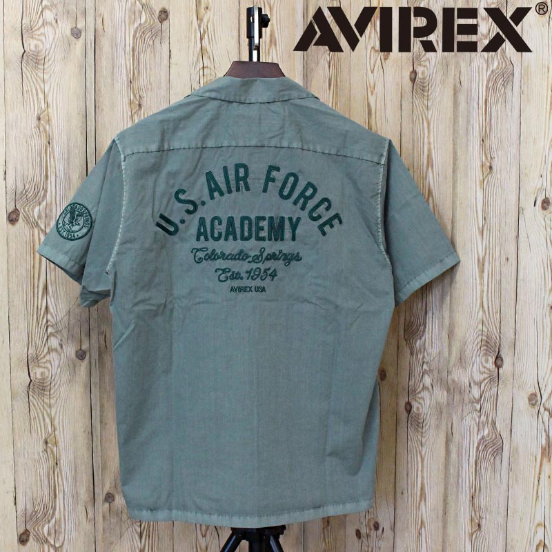 送料無料 AVIREX アヴィレックス FADED WORK SHIRT 'USAFA' 半袖シャツ フェイド 半袖ワークシャツ 783-5123012 刺繍 ミリタリー トップス メンズブランド ゆうパケ