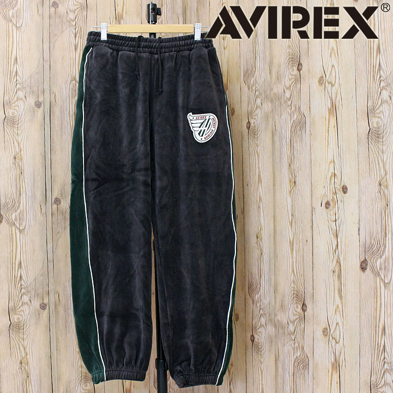 送料無料 AVIREX アヴィレックス VELOUR PANTS 'A.C.D' 783-5210022 ベロア パンツ ジャージ サイドライン 刺繍 アビレックス ロングパンツ イージーパンツ メンズ|メンズカジュアル通販MC-エムシー