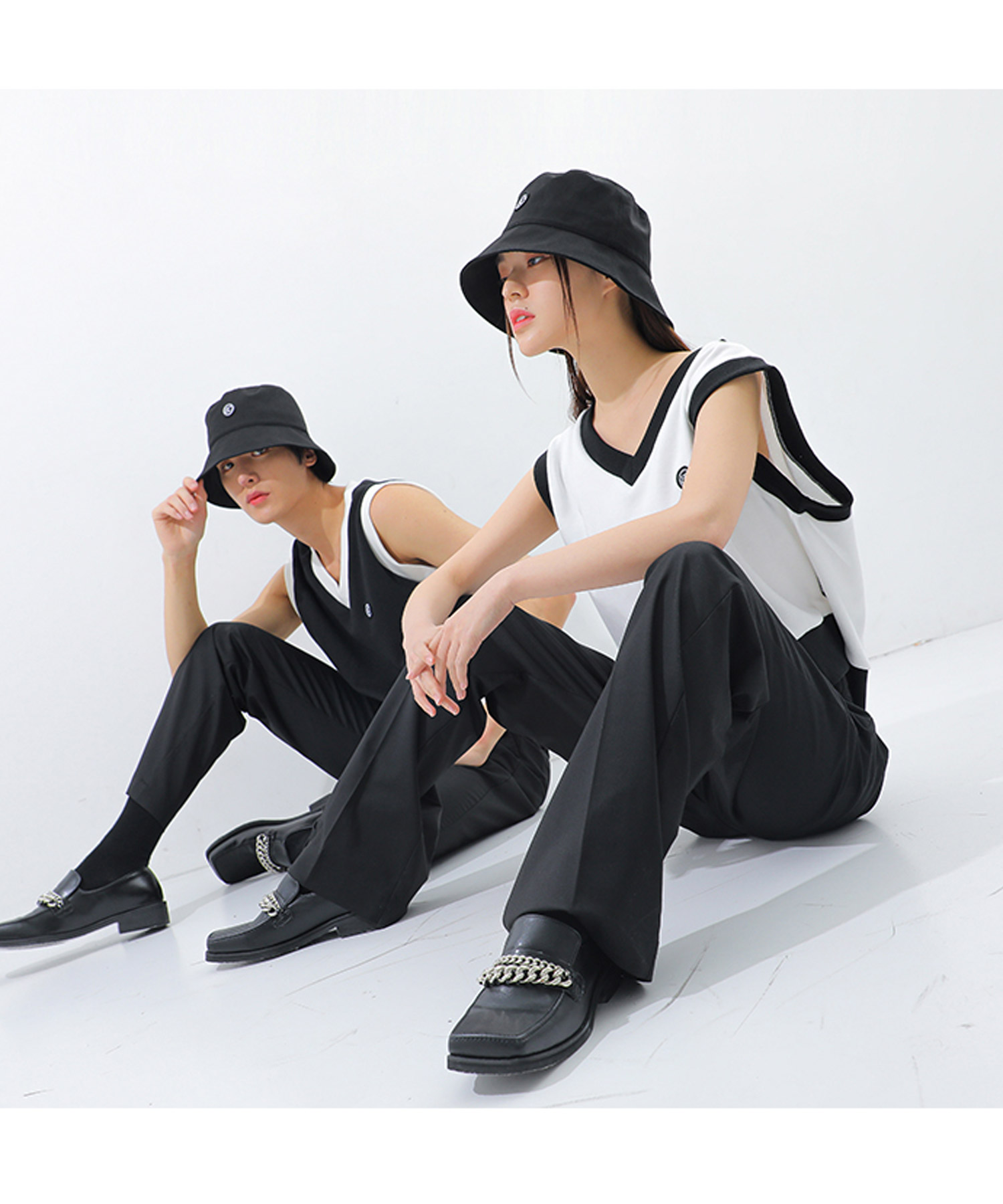 注目のブランド バケットハット バケハ 韓国 男女兼用 ハット メンズ レディース 帽子 黒