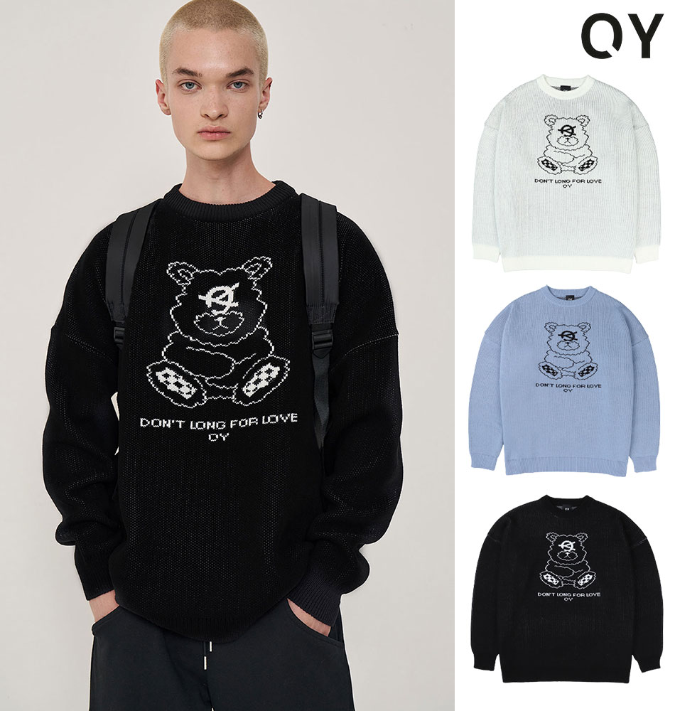 Sale 55 Off クルーネック ニット 韓国ファッション セーター ベア カジュアル トップス メンズ オードリー メンズ 原宿 21aw ストリート ユニセックス 韓国ブランド クマ 熊 レディース カジュアル 地雷系 病みカワ Oy オーワイ 正規品 Odolly Knit 全3色 あす楽