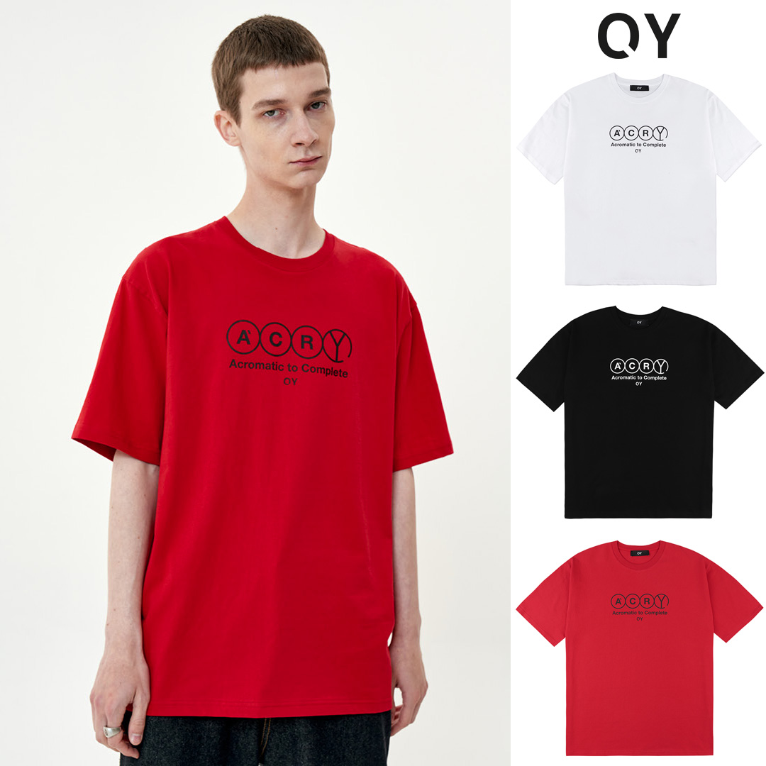 Oy オーワイ 正規品 ラウンドスローガン Tシャツ 全3色韓国 韓国ブランド 韓国ファッション トップス 半袖 ロゴ レディース メンズ ユニセックス ストリート Outlet Sale