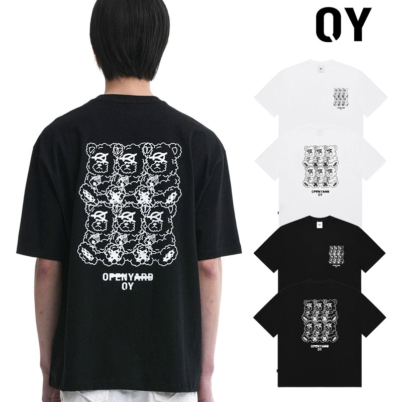 オーワイ Tシャツ 半袖 ブルー OY くま