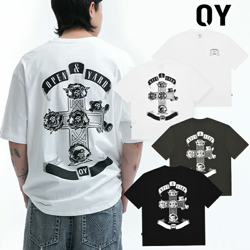 【正規品】[国内発送] OY オーワイ バッククロスオードリー半袖Tシャツ BACK CROSS ODOLLY TEE/全3色 韓国ブランド 韓国ファッション Tシャツ 長袖 ロンT ベア クマ ロゴ ユニセックス メンズ レディース ストリート カジュアル 2024 春夏 新作 ブラック ホワイト 白 黒