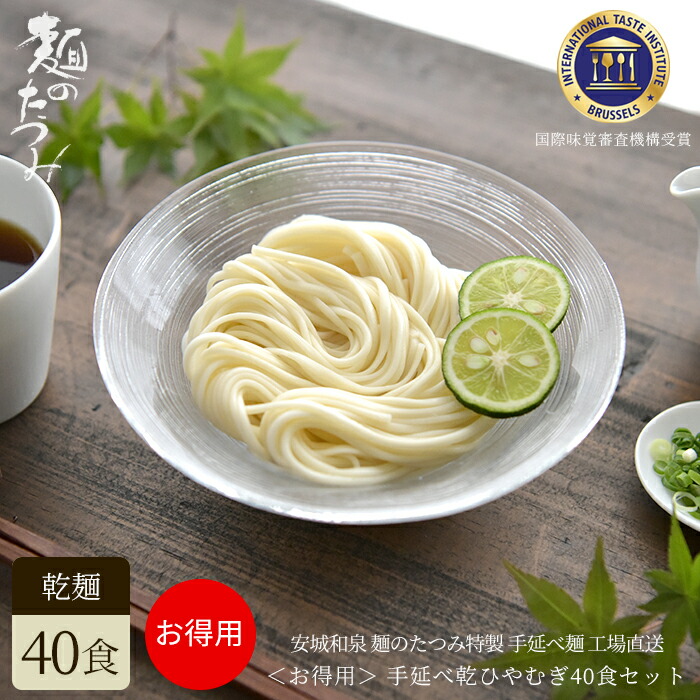 たつみ麺店　手延べ乾ひやむぎ２人前×２０袋 お歳暮 お中元 ひやむぎ 手延べ 手延べひやむぎ 乾燥 乾麺 安城 和泉 名物 名古屋 名古屋名物 名古屋飯 名古屋めし 贈り物 ギフト 麺 めん 麺類 まとめ買い 敬老の日 母の日 父の日 グルメ 公式 食品（rdsh）
