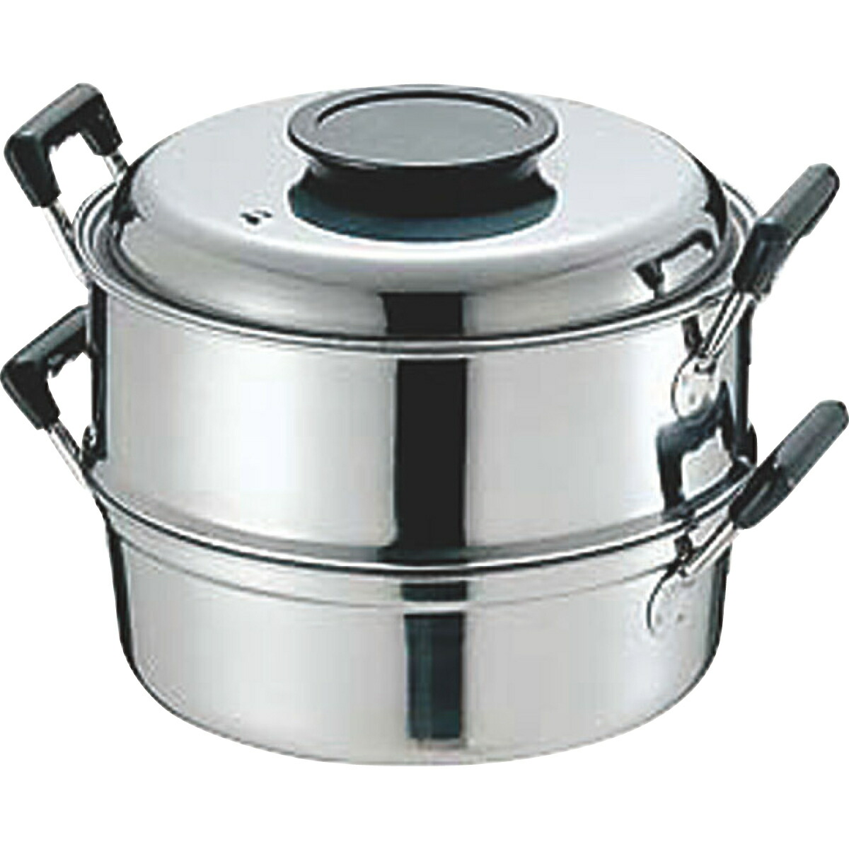 【全品送料無料中】 PE 18-0丸蒸器 2段27CM|メニューブックの達人店
