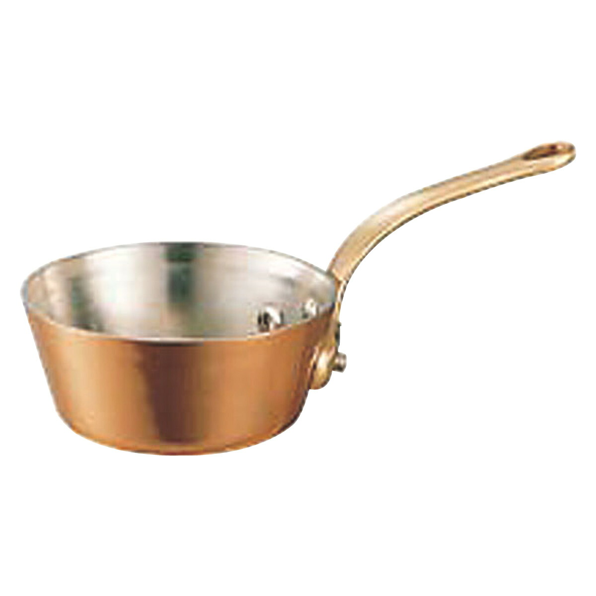 【全品送料無料中】 銅極厚テーパー鍋 真鍮柄 18CM|メニューブックの達人店
