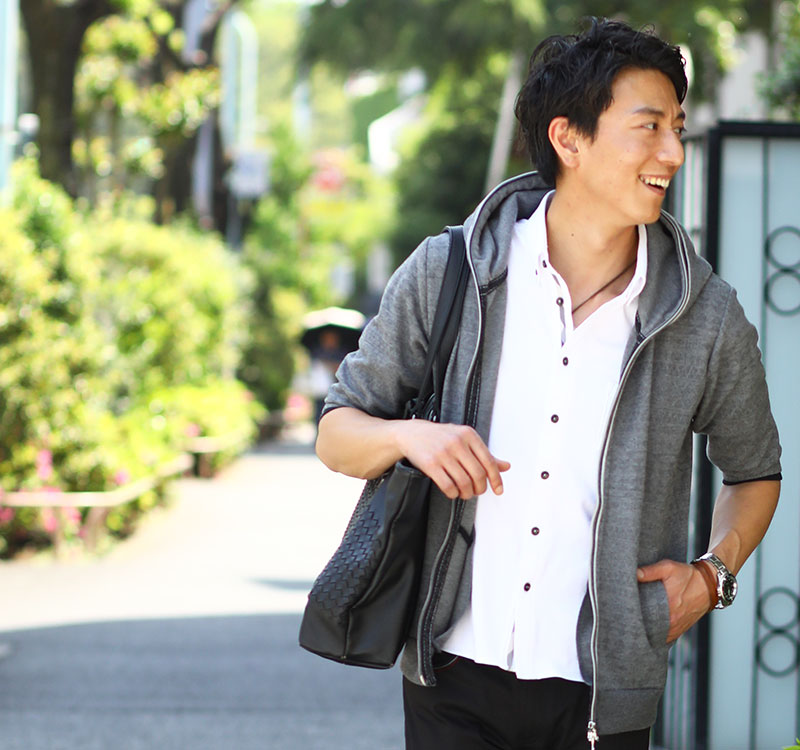 セット買い グレーパーカー 白シャツ 黒パンツのコーディネートセット トップス 213 Menz Style メンズスタイル