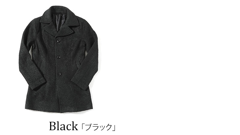 コート メンズ アウター ブラック トレンチコート アウター ブークレー ロング アウター ブークレー 秋冬 秋冬 服 30代 40代 50代 Menz Style メンズスタイルウール混ブークレー素材シングルコート