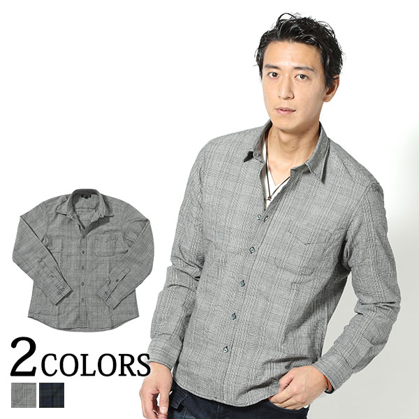 楽天市場 シャツ メンズ トップス チェック グレンチェック 長袖 カジュアルシャツ Menz Style メンズスタイル
