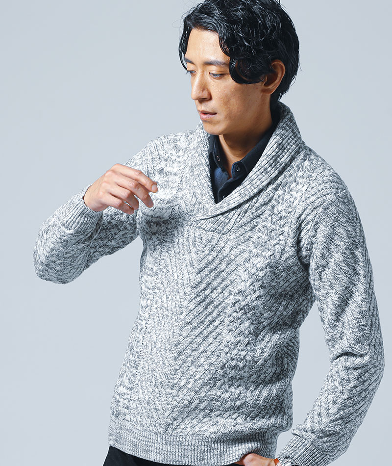 ニット メンズ トップス ショールカラー ケーブル 編み ヘリンボーン 長袖 秋 冬 服 30代 40代 50代 Lojascarrossel Com Br