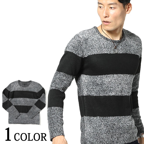 楽天市場 ニット メンズ シャギーニット 長袖 クルーネック ボーダー 秋冬 ファッション 30代 40代 50代 Menz Style メンズスタイル