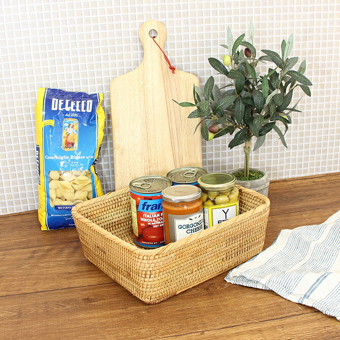 楽天市場】＼高級ベトナムラタン製／ アジアン ボウル型 バスケット L