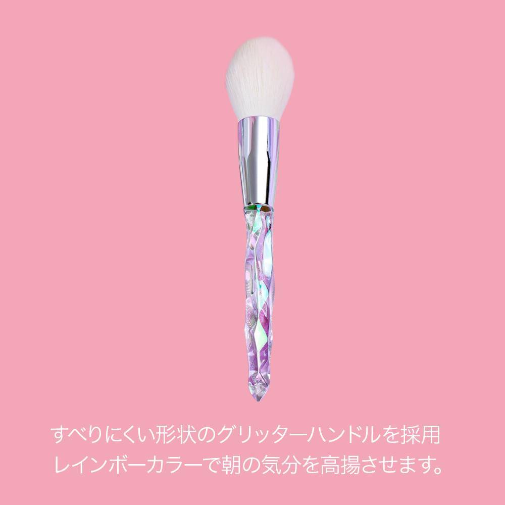 K’sCollectionメイクアップブラシ8本セットふわふわの最高級クリスタルシルクヘアを100%使用すべらないグリッターハンドルレインボーカラーの専用収納ポーチ付き