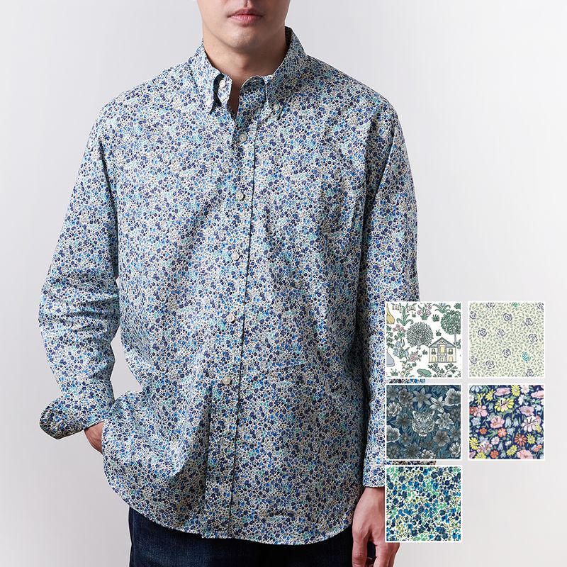 0円 Sale 92 Off リバティプリント メンズシャツ ボタンダウン タナローン使用 M L Xl 日本製 Mkl 2
