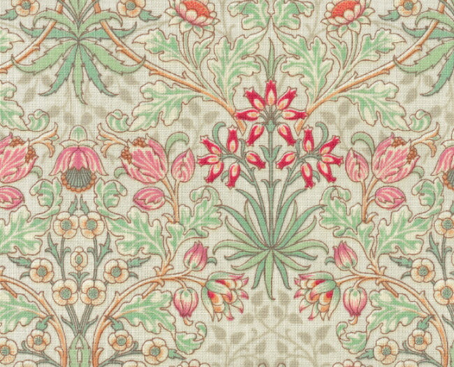 【moda生地】ピンパーネル ウィリアムモリス　ピンクローズ　シーチング2m moda fabrics(モダ・ファブリックス)William Morris ウィリアムモリス  シーチング生地＜Pimpernel＞(ピンパネル)PINK ROSE ピンクローズ 8365-67