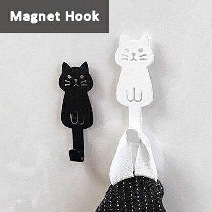 楽天市場】SL-38453-54「マグネットフック BK・WH」 Magnet Hook ネコ