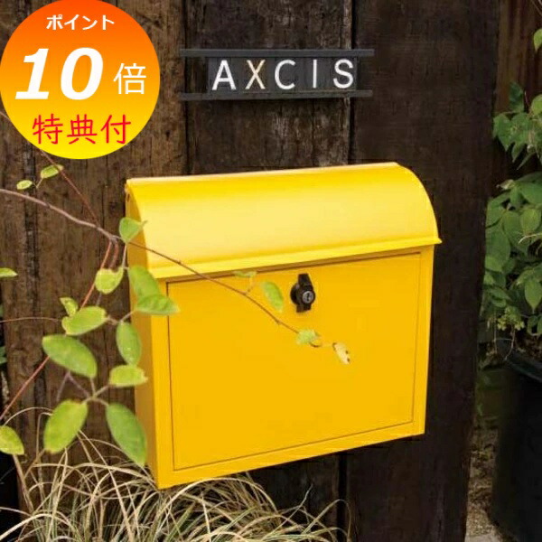 ポスト 壁付け スリムポスト　ヴィンテージ　屋外 置き型　イエロー ポスト 壁付け スリムポスト ヴィンテージ 屋外 置き型 イエロー
