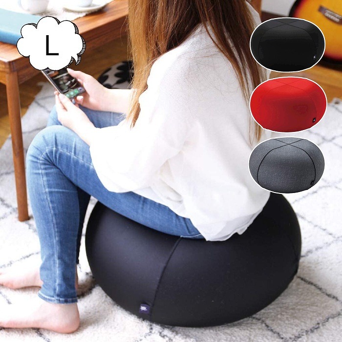 市場 バランスチェア 腰痛対策 インテリア グレー バランスボール デニム ジェリープフスツール レッド Lサイズ ブラック 55cm Ydlz55