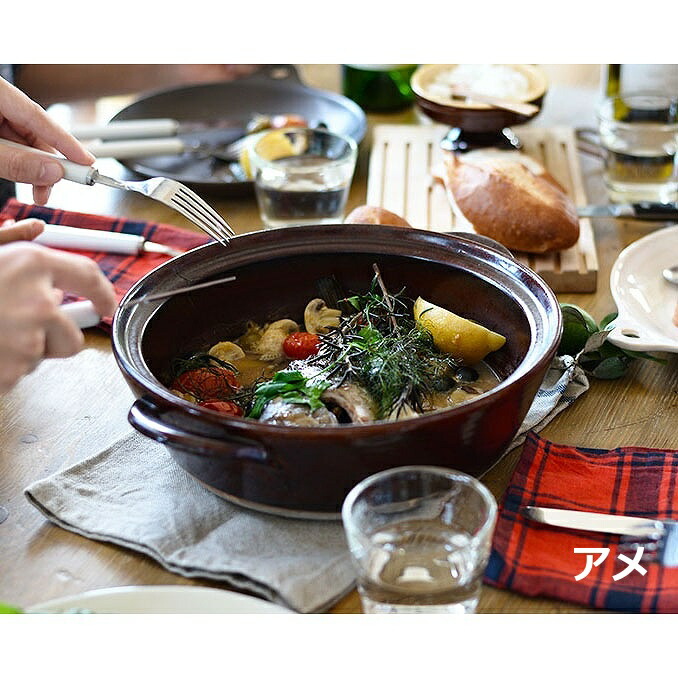 特典付】 スタジオm ドゥーブ 8号 鍋 アメ 囲み鍋 調理鍋 土鍋