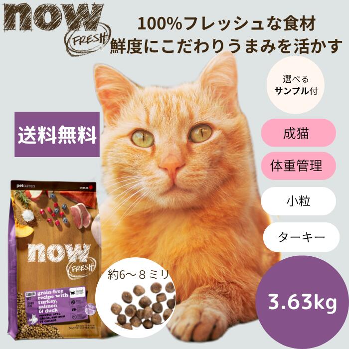 【選べる見本3個差し上げ物付き添い人】ナウ生新しい シニアキャット\u0026ウェイトマネジメント3.63kgNOW FRESH 老いらく猫 体量管理すること 食事制限 定まり品 キャットフード 愛玩動物ボンネット 素っ気ないボンネット グレインフリー 禾穀類不当てはめる 食いつく低キロカロリー 貨物輸送無料 年がしら