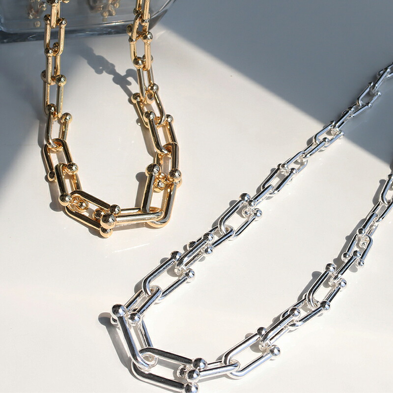 ♥アクセサリー　大量おまとめ necklace ME54 インスタで人気 シンプル Uリンクチェーン ゴツメ 太め