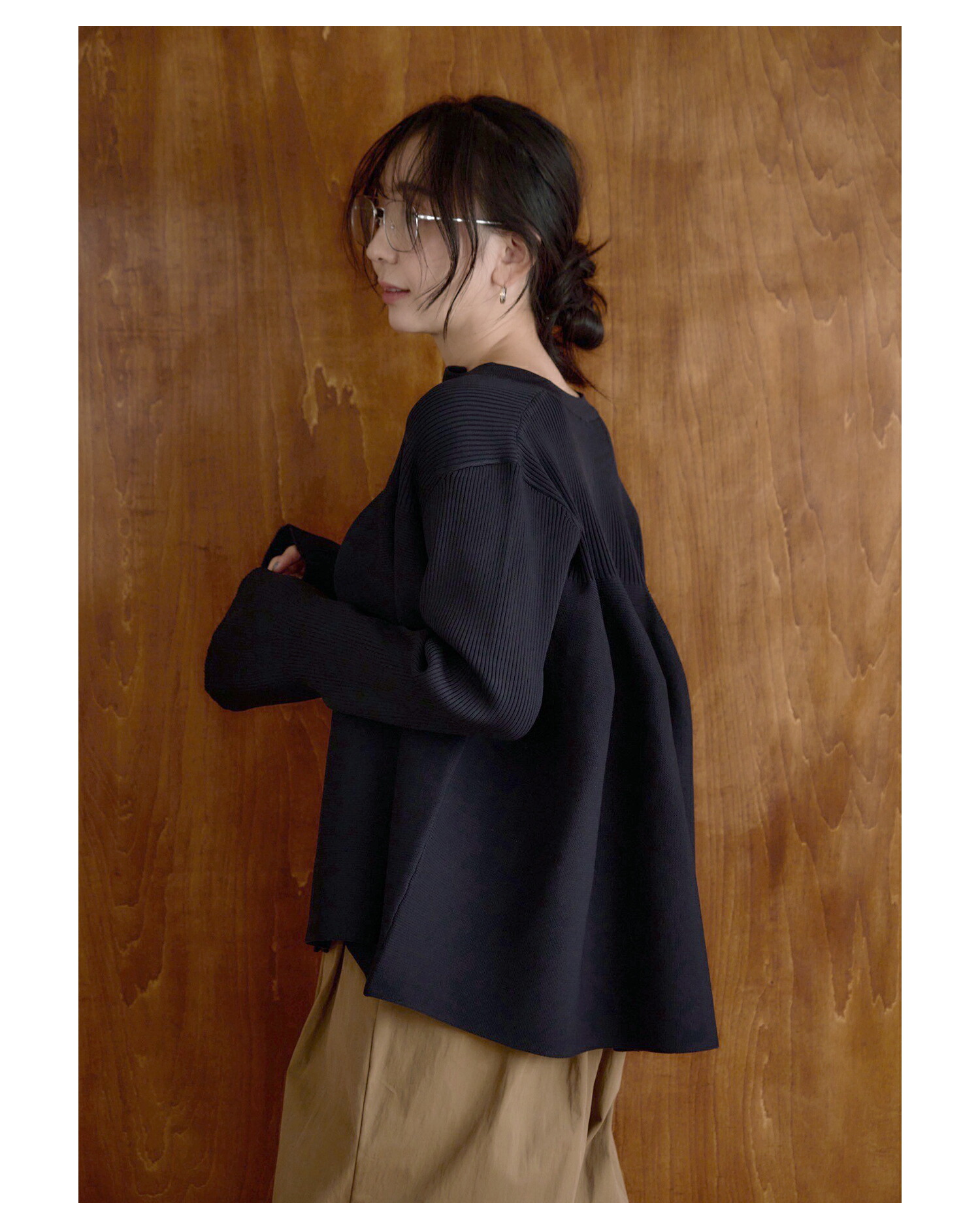 SHIORI×MERI ボリュームペプラムカーデ