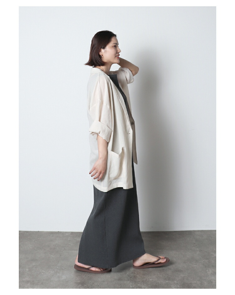 シアー八分袖ジャケット