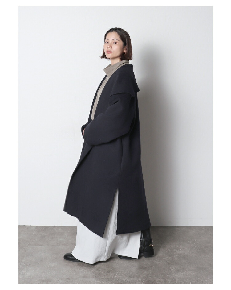 ハーフハンドメイド ロングコート ※12月8日20時グレー・ダークネイビー