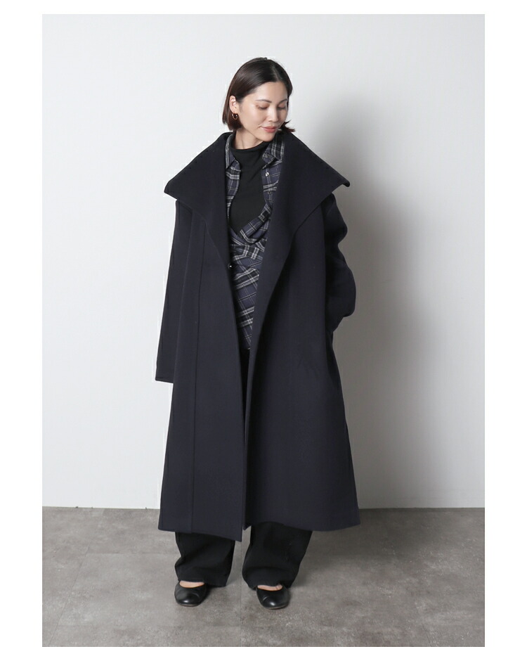 ハーフハンドメイド ロングコート ※12月8日20時グレー・ダークネイビー