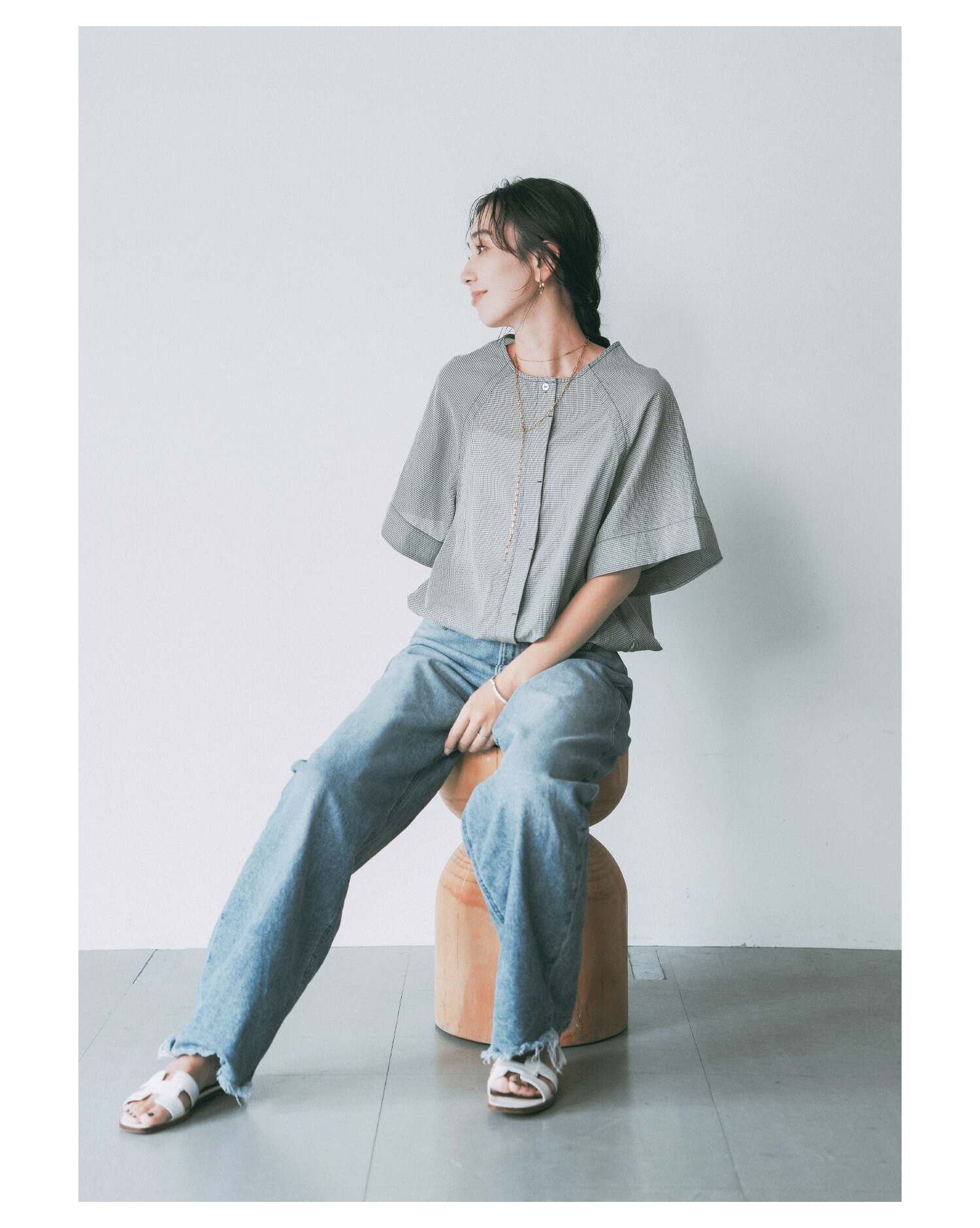 SHIORI×MERI ドビーチェックシャツ