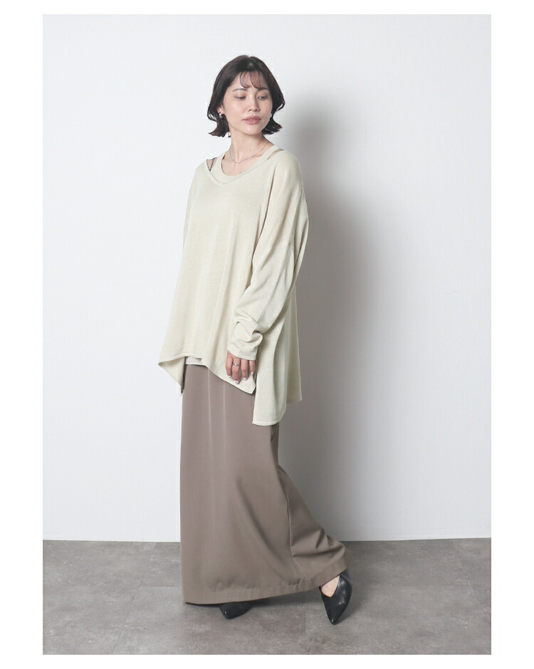 美品　meri ミーリー　大人のアメスリアンサンブルニット 大人のアメスリ アンサンブルニットトップス ※6月5日チャコール再販