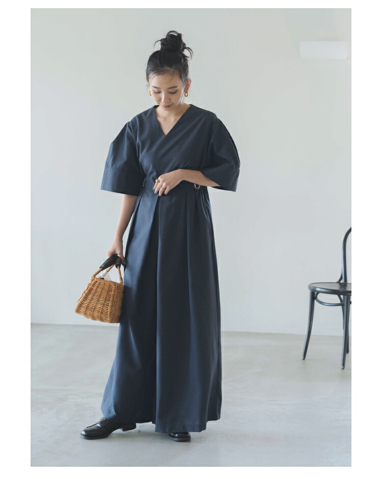 SHIORI×MERI ビッグスリーブロンパース ネイビー M